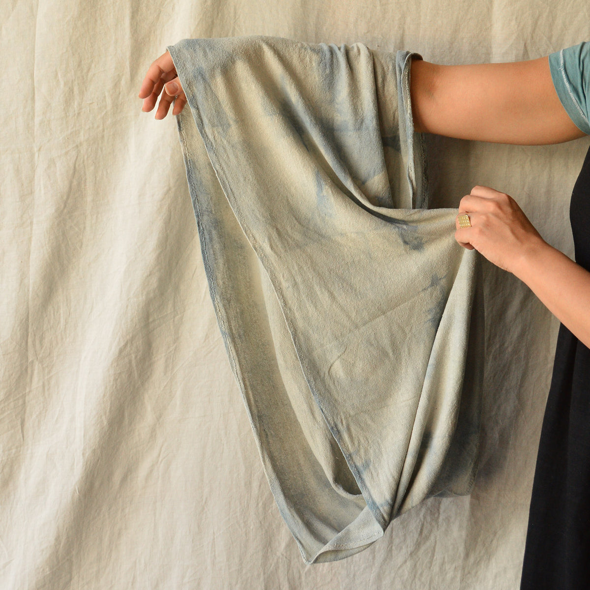 Organic Indigo Hand Dyed Silk Noil Loop Scarves