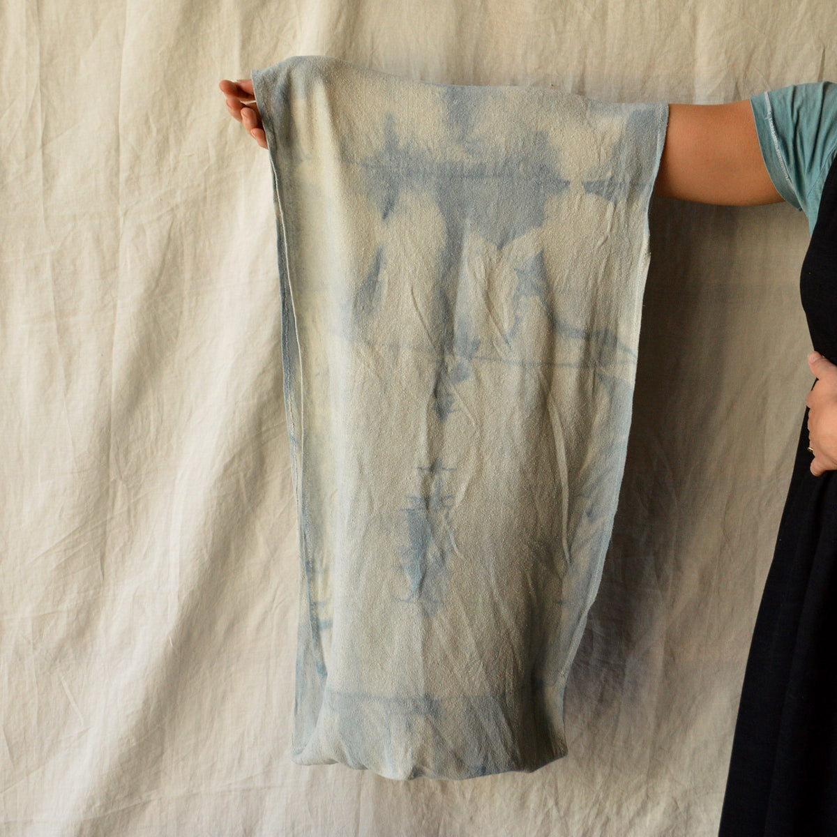 Organic Indigo Hand Dyed Silk Noil Loop Scarves