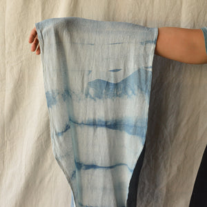 Organic Indigo Hand Dyed Silk Noil Loop Scarves