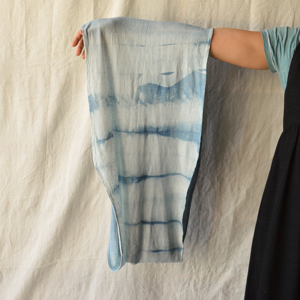 Organic Indigo Hand Dyed Silk Noil Loop Scarves