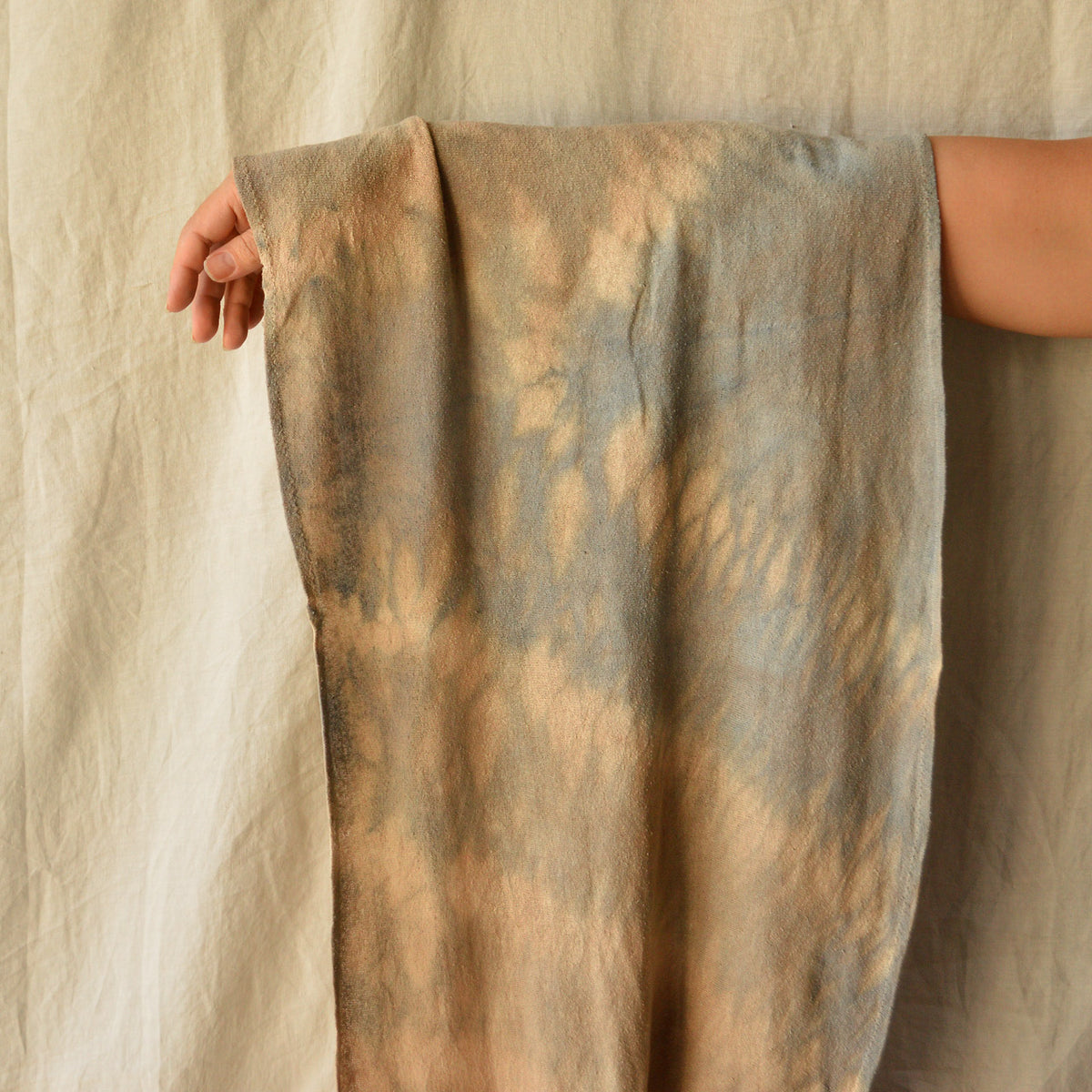 Organic Indigo & Cutch Hand Dyed Silk Noil Loop Scarves