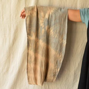 Organic Indigo & Cutch Hand Dyed Silk Noil Loop Scarves
