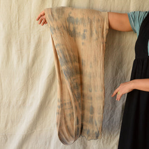 Organic Indigo & Cutch Hand Dyed Silk Noil Loop Scarves