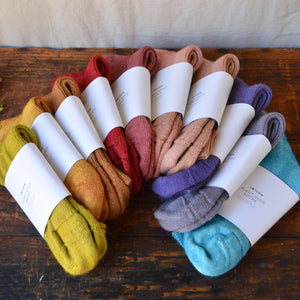 Plant Dyed Organic Wool/Silk Socks (36-43)