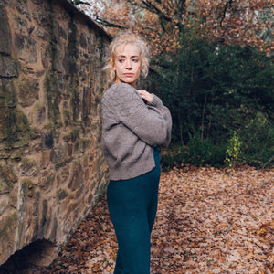 Nami Gansey Cardi - 100% Chunky Highland Wool - Light Brown