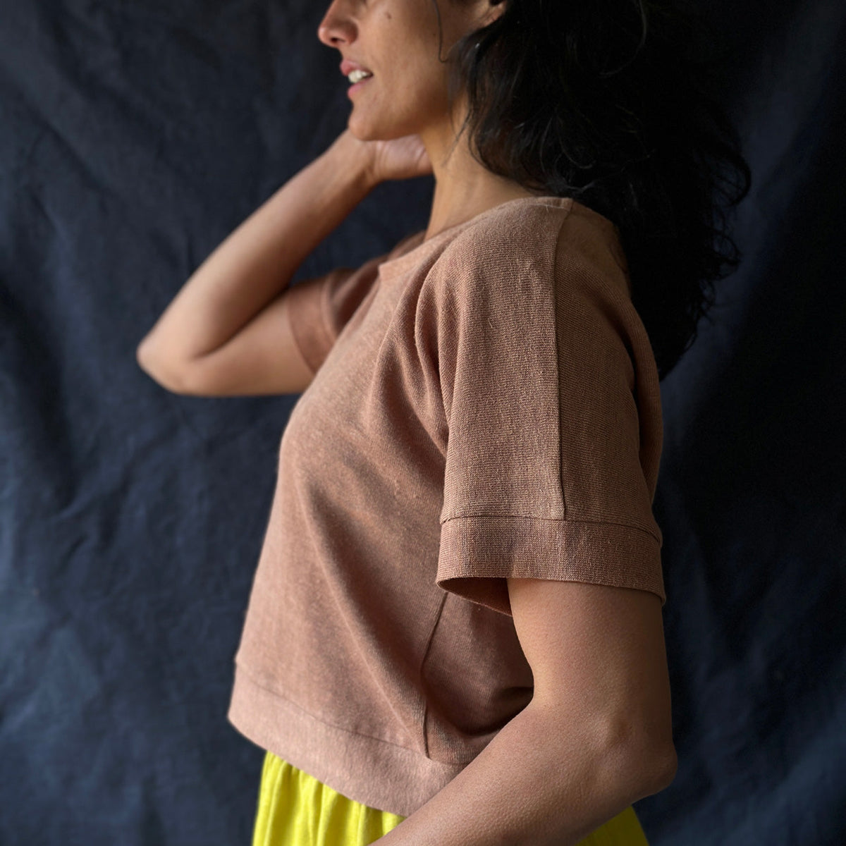 Women's Hemp Pieces Tee - 100% Hemp - Brown Rose (M-L) *Last ones