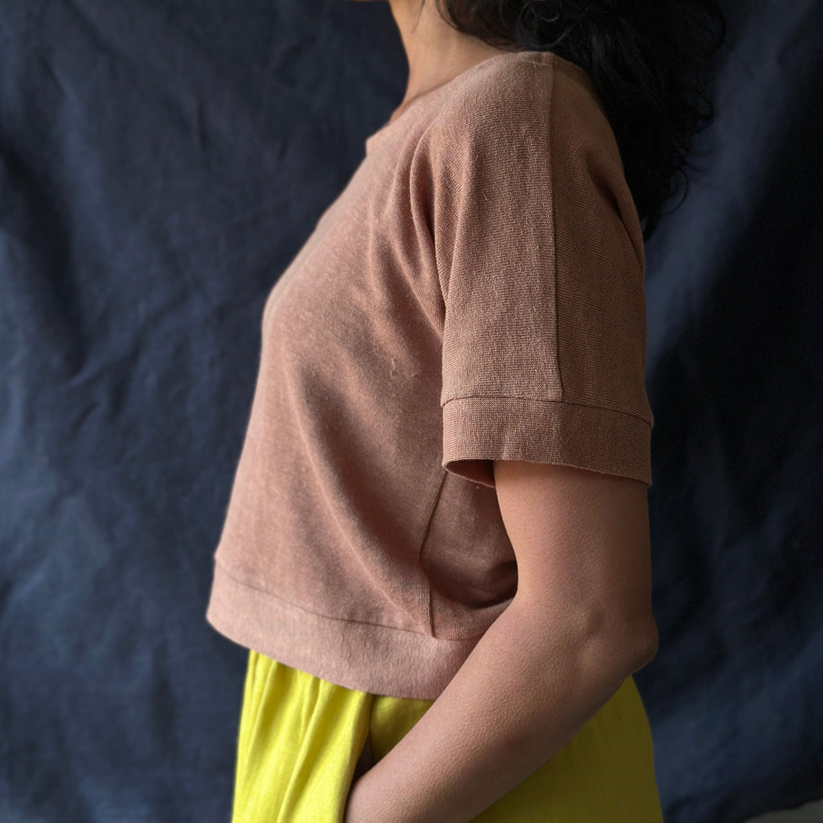 Women's Hemp Pieces Tee - 100% Hemp - Brown Rose (M-L) *Last ones