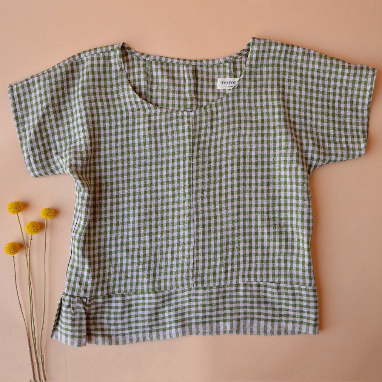 Pieces Top - 100% European Linen - Garden Gingham (M-L) *Last ones