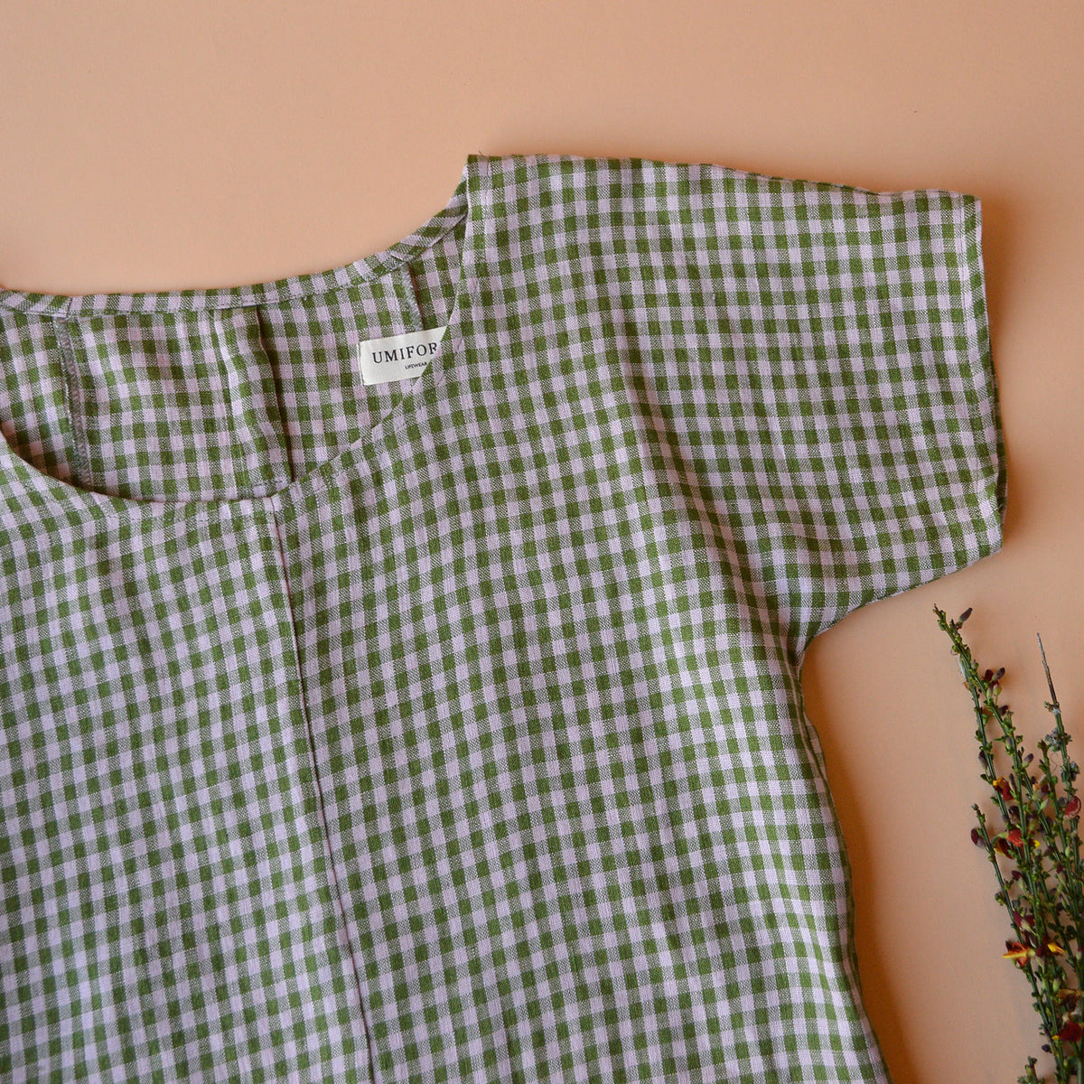 Pieces Top - 100% European Linen - Garden Gingham (M-L) *Last ones