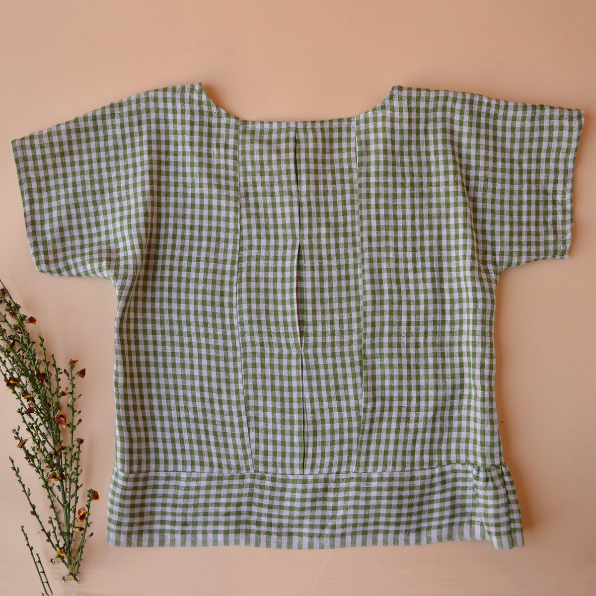 Pieces Top - 100% European Linen - Garden Gingham (M-L) *Last ones