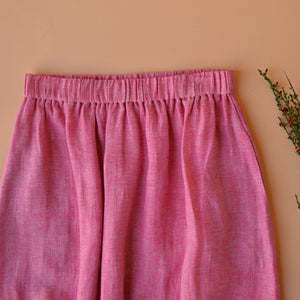 Pocket Skirt - 100% Linen - Old Soul Pink Light Twill (Women S-L)