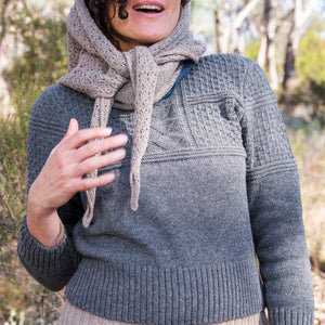 Unisex Fisherman's Gansey in Alpaca Wool Blend - Mid Grey (AW23)