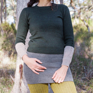 Women's Cable Colourblock Jumper in Baby Alpaca (AW23)