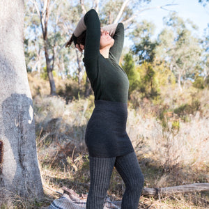 Women's Cable Colour Block Jumper - 100% Baby Alpaca - AW25 Rust Melange (S-M) *Returning Soon