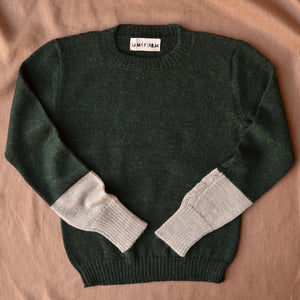 Women's Cable Colour Block Jumper - 100% Baby Alpaca - AW25 Rust Melange (S-M) *Returning Soon