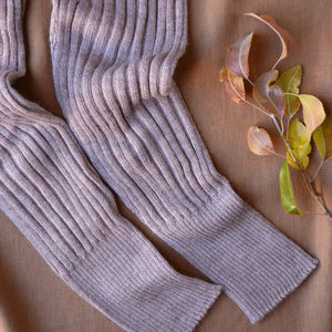 Women's Baby Alpaca High Waisted Knitted Rib Leggings - Lavender (AW23)