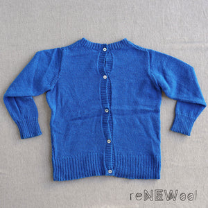 Moss Stitch Jumper - Alpaca/Merino - Cobalt (3-5y)*PRE-LOVED