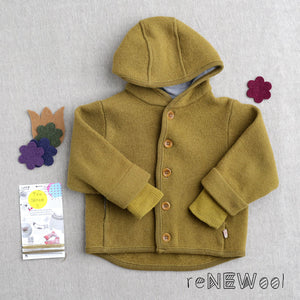 Boiled Wool Jacket - (6-18m) - Curry *PRE-LOVED/ YOU MEND IT!