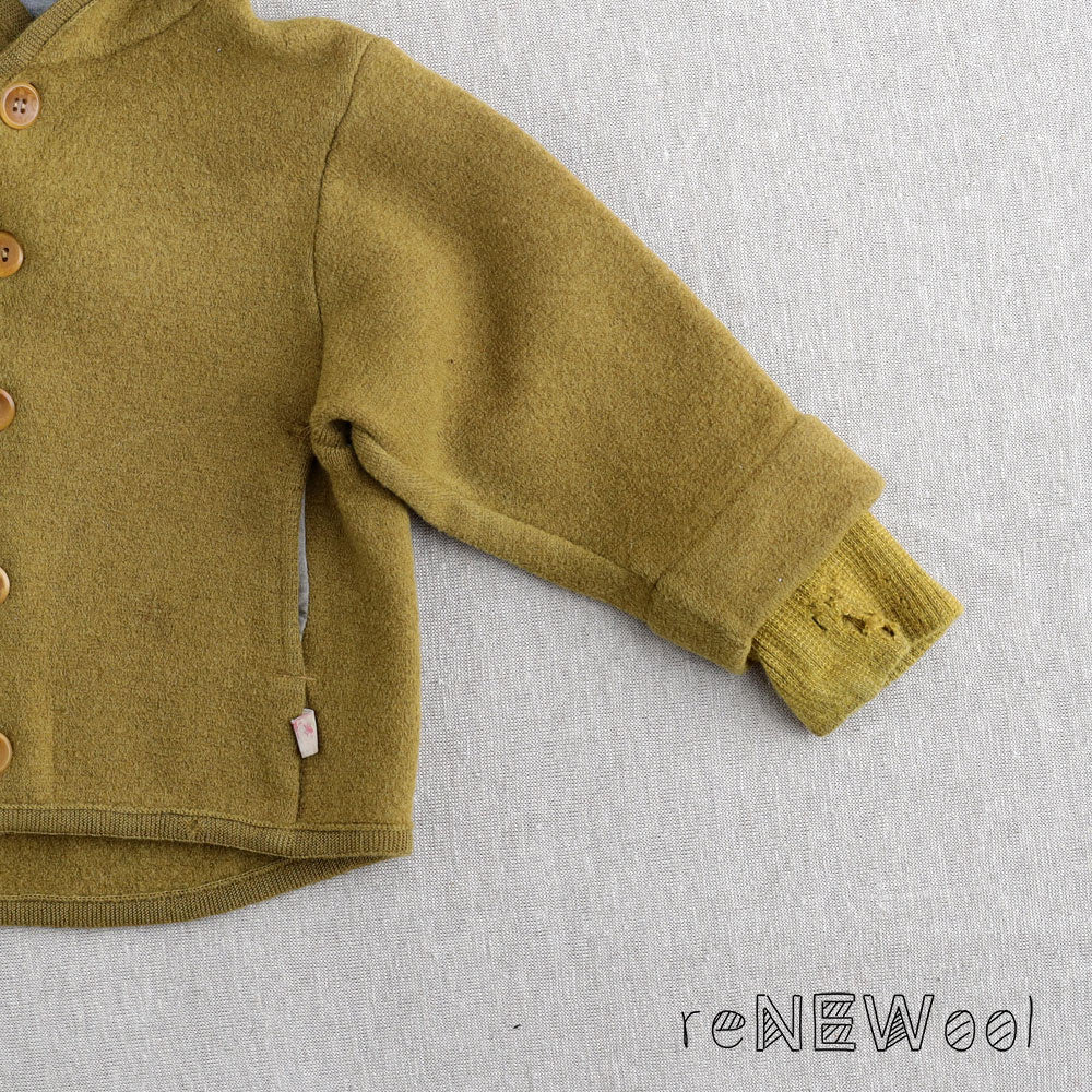 Boiled Wool Jacket - (6-18m) - Curry *PRE-LOVED/ YOU MEND IT!