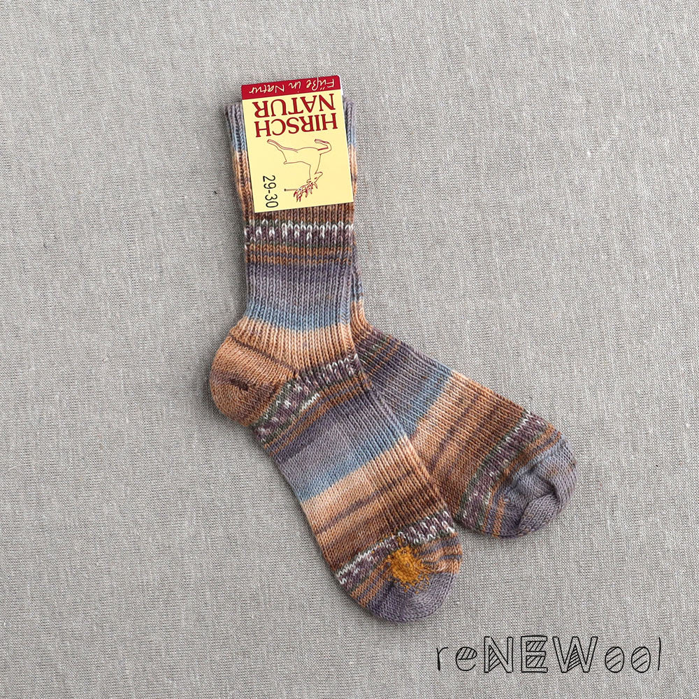 Child's Chunky Organic Wool Socks - Earth Multi (29-30)*SECONDS/MENDED