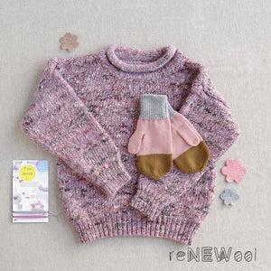 Ellyon Knit Pullover - Merino/Alpaca/Silk - Iris (6y+) and Mittens *PRE-LOVED/YOU MEND IT!