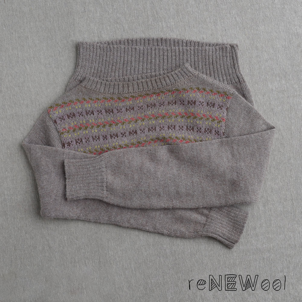 Fara Fairisle Vintage Yoke Sweater - 100% Baby Alpaca - (S-M) / Light Brown Multi Yoke *PRE-LOVED