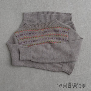 Fara Fairisle Vintage Yoke Sweater - 100% Baby Alpaca - (S-M) / Light Brown Multi Yoke *PRE-LOVED