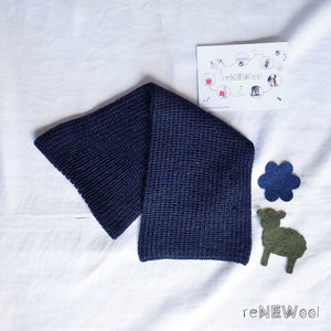 Cross Alpaca Scarf - Navy Melange (Adults) *SECONDS/MENDED