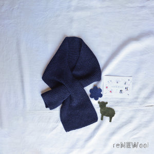 Cross Alpaca Scarf - Navy Melange (Adults) *SECONDS/MENDED