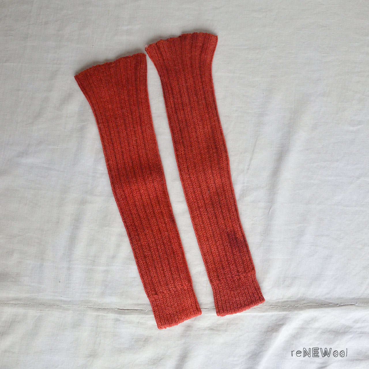 Plant Dyed Chunky Wool/Alpaca Rib Legwarmers Watermelon (Teen-Adults)  *PRE-LOVED