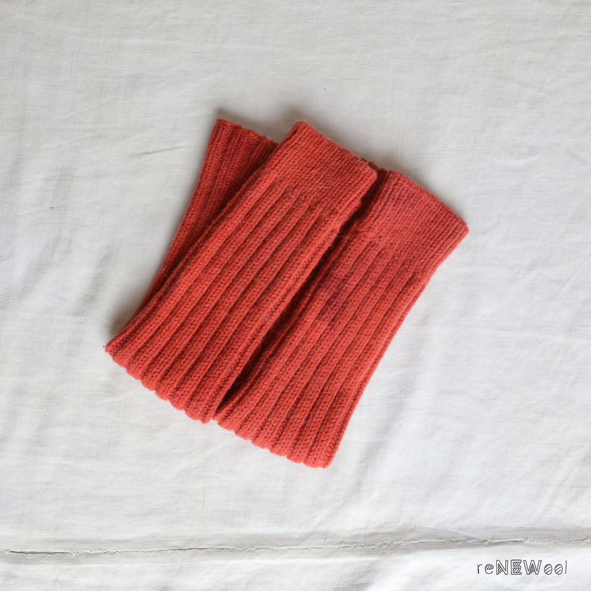 Plant Dyed Chunky Wool/Alpaca Rib Legwarmers Watermelon (Teen-Adults)  *PRE-LOVED