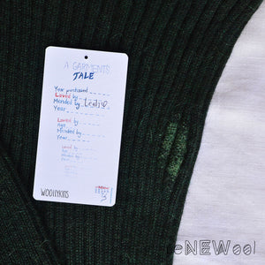 Women's High Waisted Knitted Rib Leggings - 100% Baby Alpaca - Forest Green Melange (14-18)* PRE-LOVED/MENDED