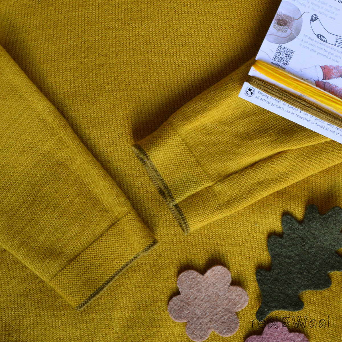 Classic Merino Kids Jumper (3-4y)- Curry *PRE-LOVED/YOU MEND IT!