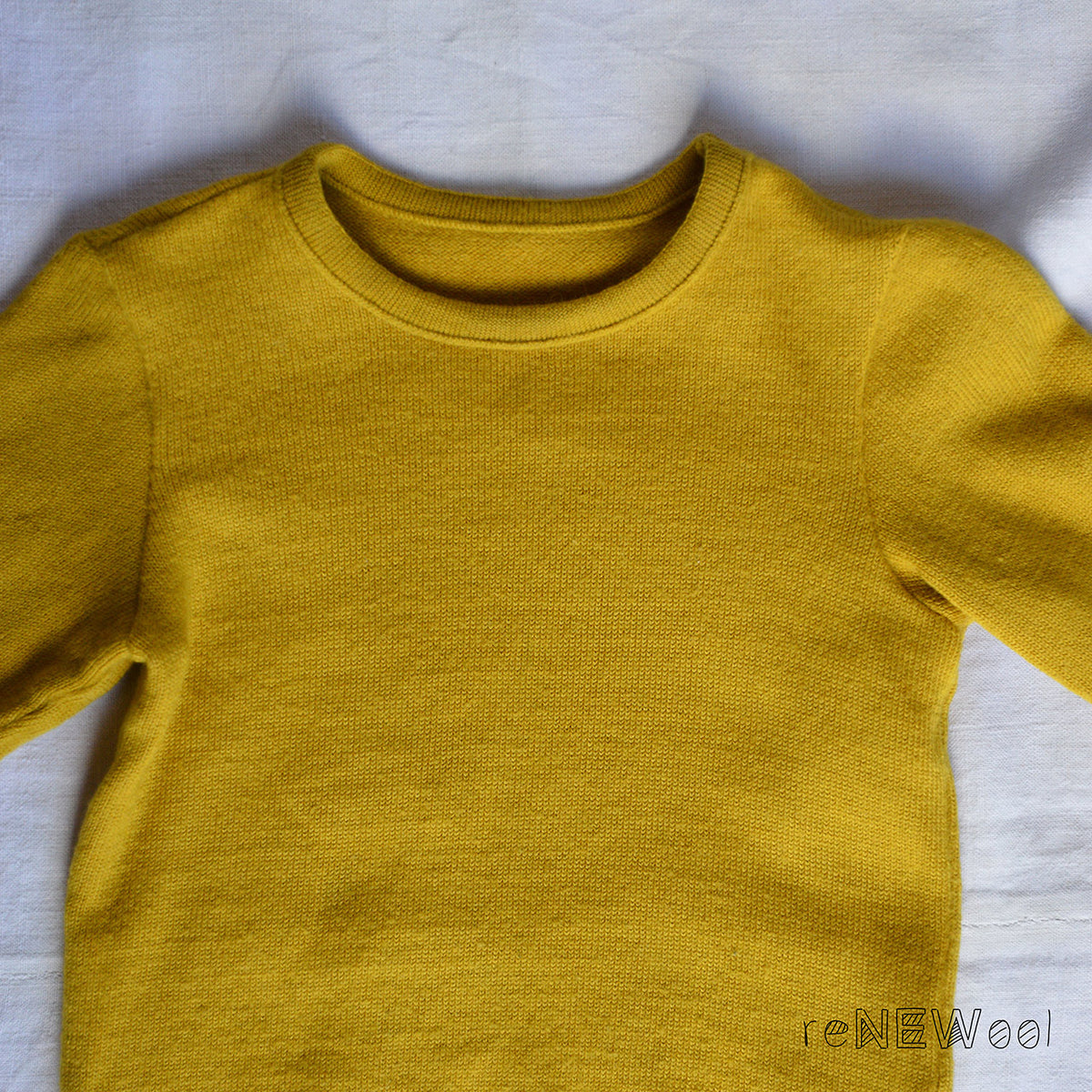 Classic Merino Kids Jumper (3-4y)- Curry *PRE-LOVED/YOU MEND IT!