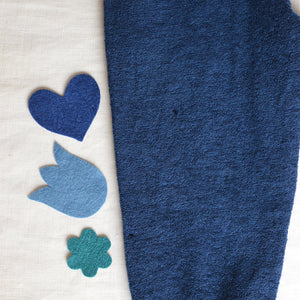 PJ Pants 100% Organic Merino Terry - Blue (2-3y) *PRE-LOVED/YOU MEND IT!