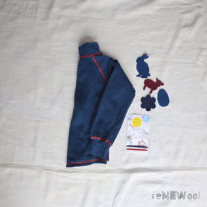 Light French Jacket with Zipper - French Terry - Navy (6-7y) *PRE-LOVED/YOU MEND IT!