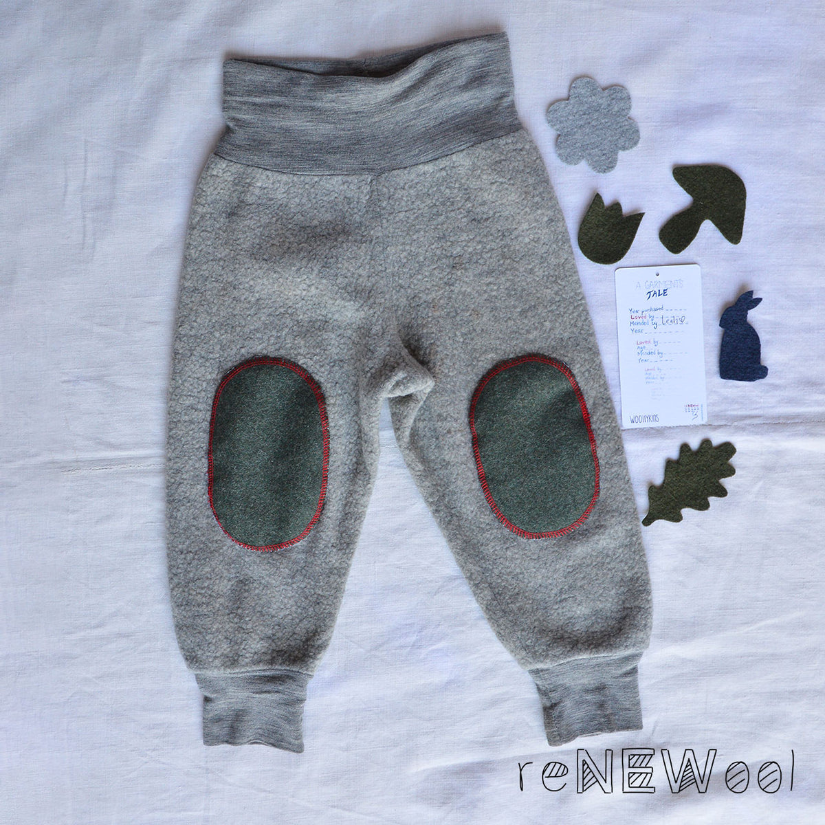 Baby Wool Fleece Pants - Grey (6-12m) *PRE-LOVED/MENDED