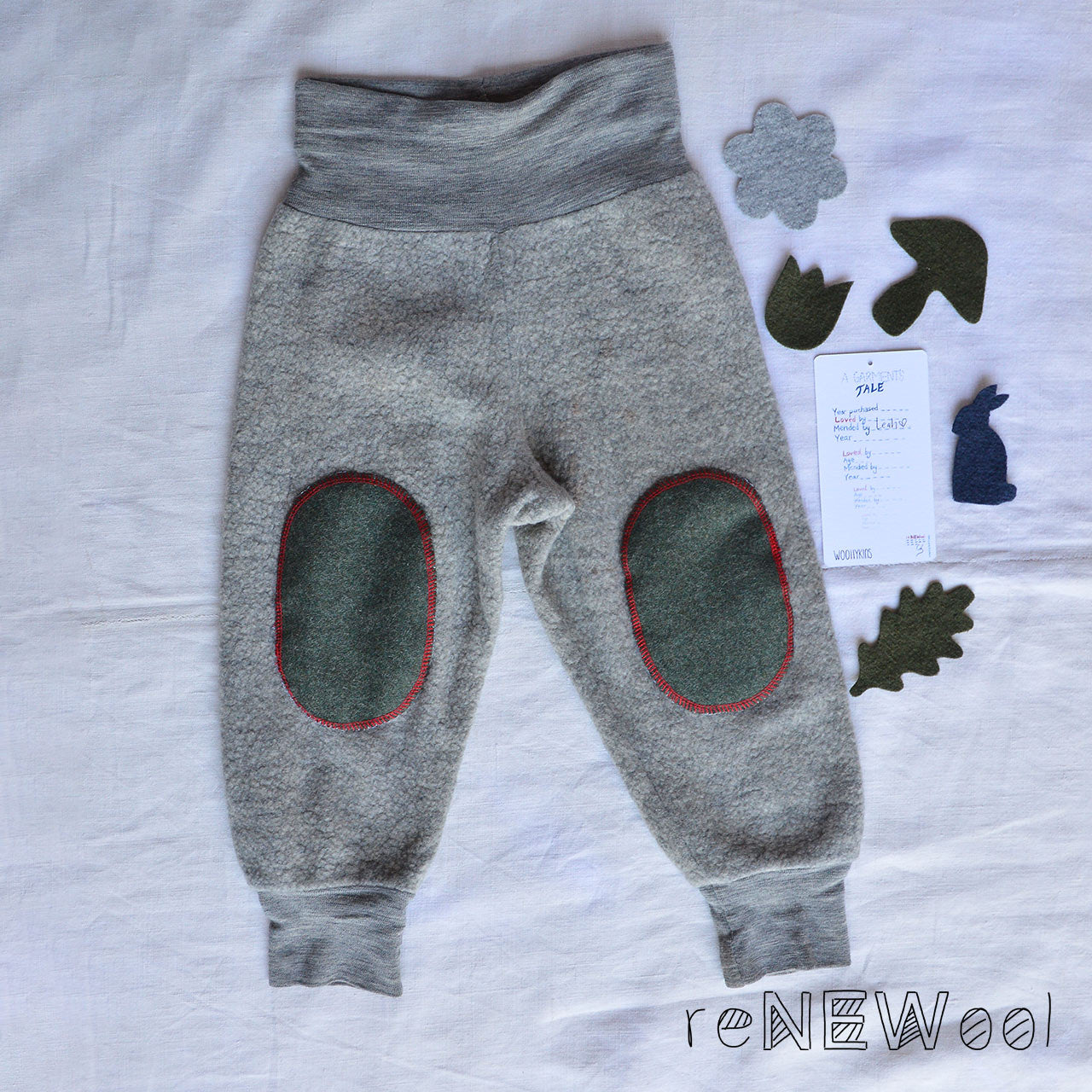 Baby Wool Fleece Pants - Grey (6-12m) *PRE-LOVED/MENDED