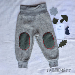 Baby Wool Fleece Pants - Grey (6-12m) *PRE-LOVED/MENDED