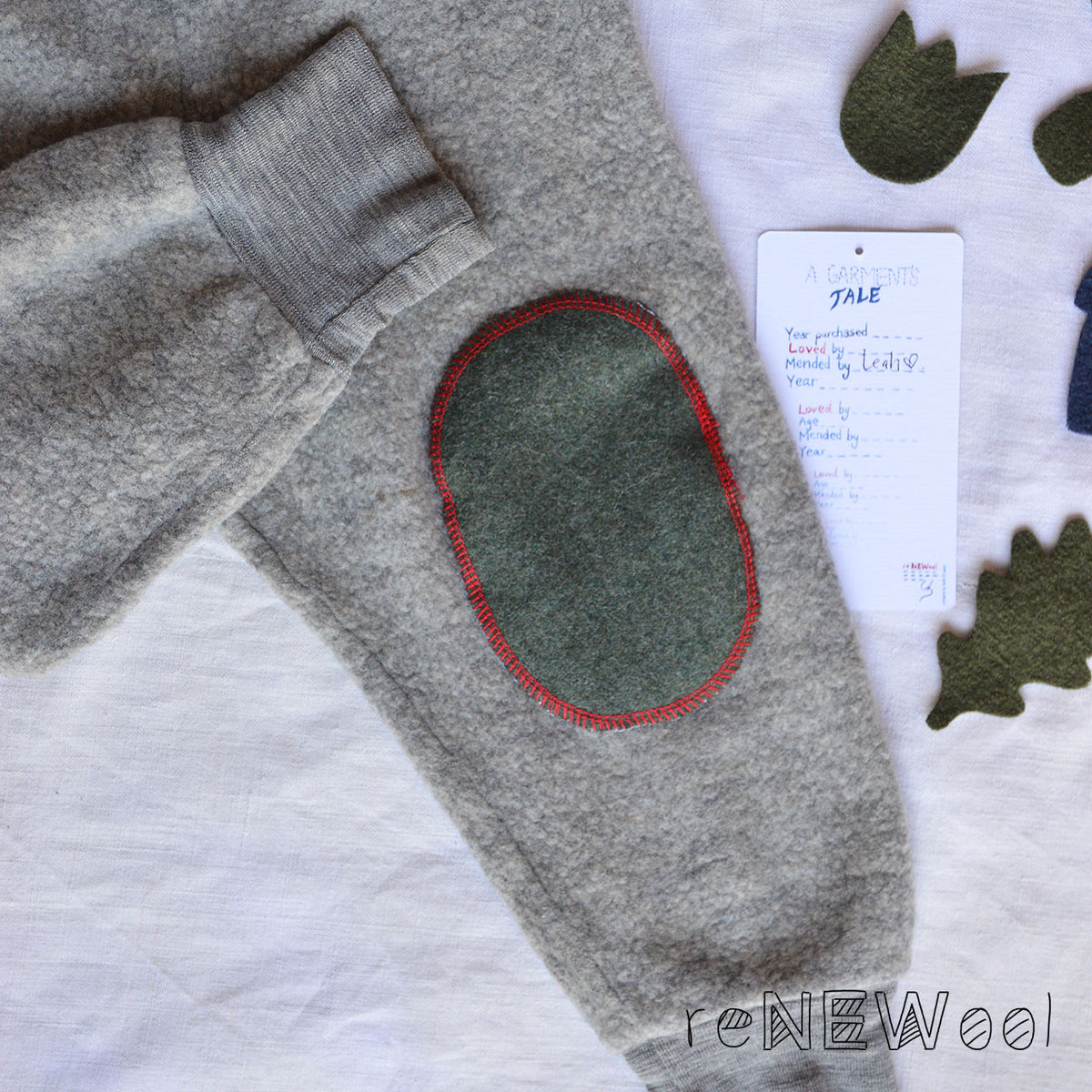 Baby Wool Fleece Pants - Grey (6-12m) *PRE-LOVED/MENDED