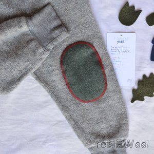 Baby Wool Fleece Pants - Grey (6-12m) *PRE-LOVED/MENDED