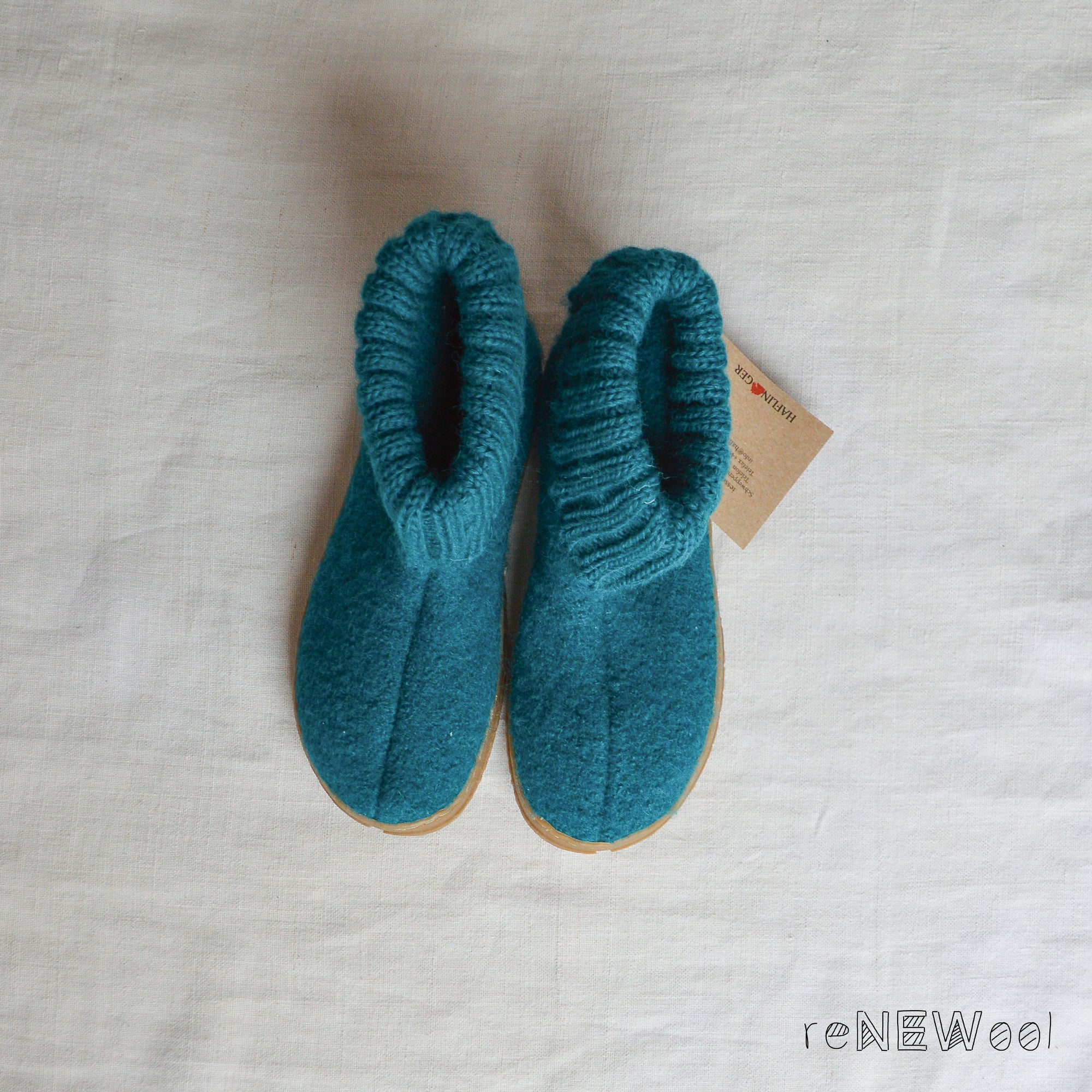 Boiled Wool Slipper Boots - Toni - Teal (Kids EU 29/AU 11) *SECONDS/MENDED