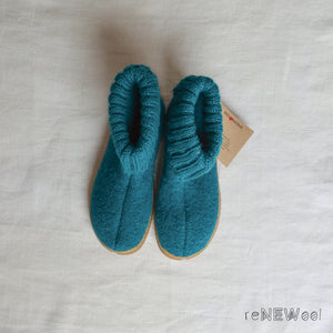 Boiled Wool Slipper Boots - Toni - Teal (Kids EU 29/AU 11) *SECONDS/MENDED