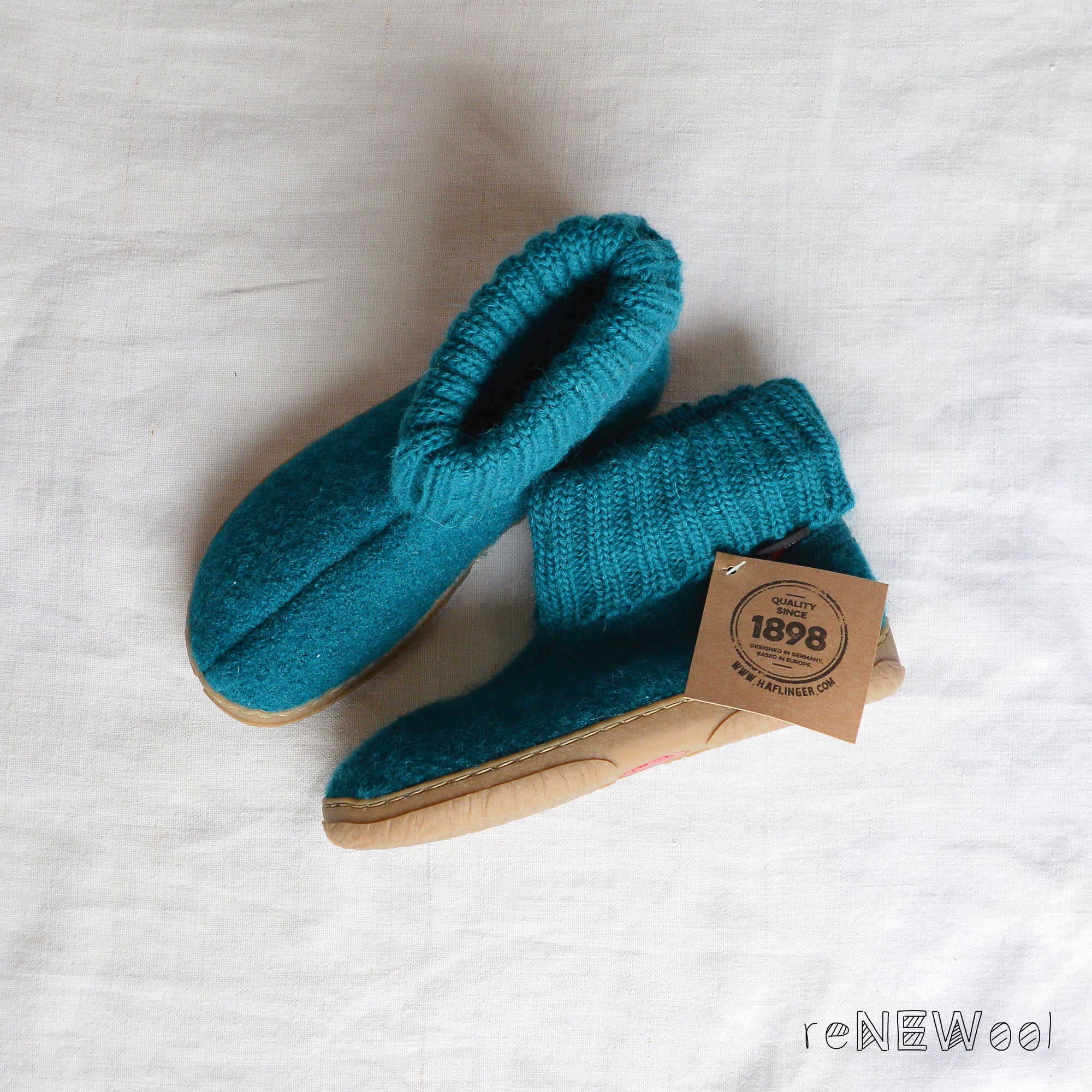 Boiled Wool Slipper Boots - Toni - Teal (Kids EU 29/AU 11) *SECONDS/MENDED