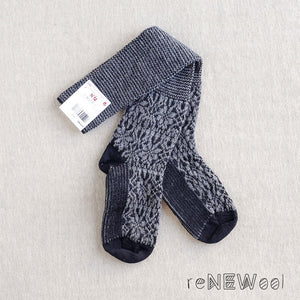 Kneehigh Hygge Fairisle Organic Wool Socks - Black/Grey (36-37)*SECONDS/MENDED