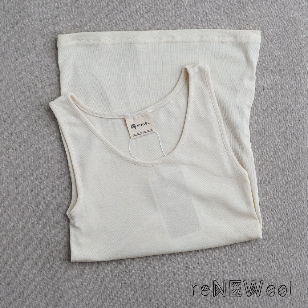 Women's Sleeveless Vest - Organic Merino/Silk - (38/40) - Natural *SECONDS/ YOU MEND IT!
