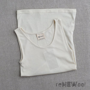 Women's Sleeveless Vest - Organic Merino/Silk - (38/40) - Natural *SECONDS/ YOU MEND IT!