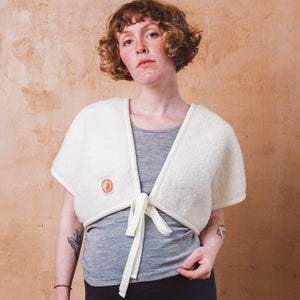 Nursing Bed Jacket/Bolero/Shoulder Warmer - 100% Teddy Wool