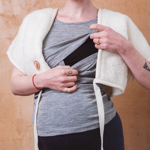 Nursing Bed Jacket/Bolero/Shoulder Warmer - 100% Teddy Wool
