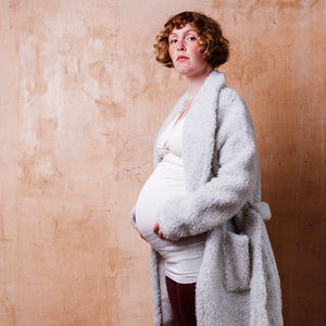 Bath Robe - 100% Wool - Light Grey (Unisex)